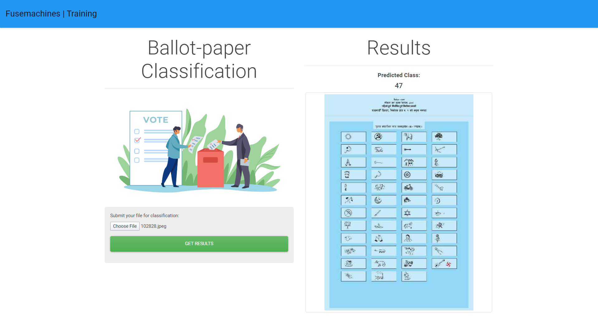 Ballot Paper Classification screenshot